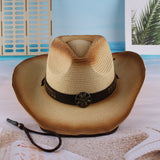 Cowgirl Hats Western Cowboy Hat Curling Jazz Top Hat Summer Big Brim Straw Hat