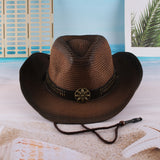 Cowgirl Hats Western Cowboy Hat Curling Jazz Top Hat Summer Big Brim Straw Hat