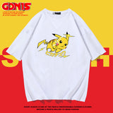 Men and Women Pokemon Pikachu T Shirt Y Short Sleeve T-shirt for Men and Women