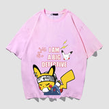 Men and Women Pokemon Pikachu T Shirt Y Pikachu Short Sleeve T-shirt