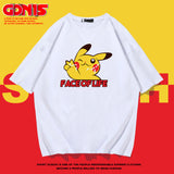 Men and Women Pokemon Pikachu T Shirt Summer Pure Cotton Loose Half Sleeve