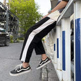 Men Pants Men's Casual Cropped Pants Drawstring Loose Summer Trousers