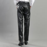 Mens Leather Pants Spring and Autumn Men's Leather Pants Thickened Fleece Biker Leather Pants