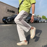 Men Pants Men's Casual Cropped Pants Drawstring Loose Summer Trousers