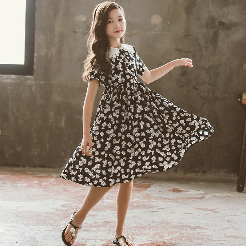 Girls Dress Little Daisy Floral Skirt Princess Dress Children Children Girl's Summer Dress