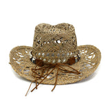 Straw Cowboy Hats Men's and Women's Cowboy Hat Sun Protection Sun Hat