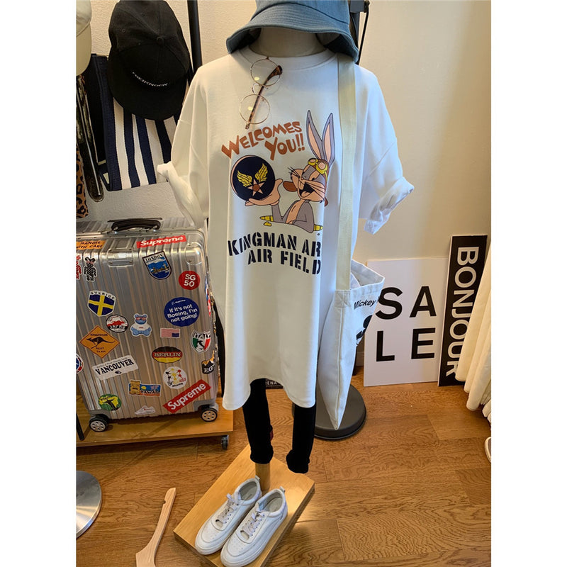 Bugs Bunny Shirt Summer T-shirt Skirt Loose Bottoming Shirt