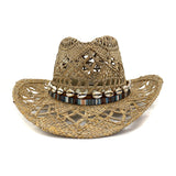 Straw Cowboy Hats Men's and Women's Cowboy Hat Sun Protection Sun Hat