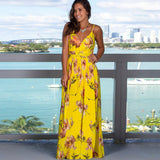 Wedding Guest Dress Spring and Summer Fashion Suspenders Floral Sleeveless Beach Dress