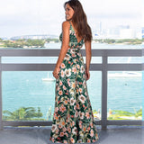 Wedding Guest Dress Spring and Summer Fashion Suspenders Floral Sleeveless Beach Dress