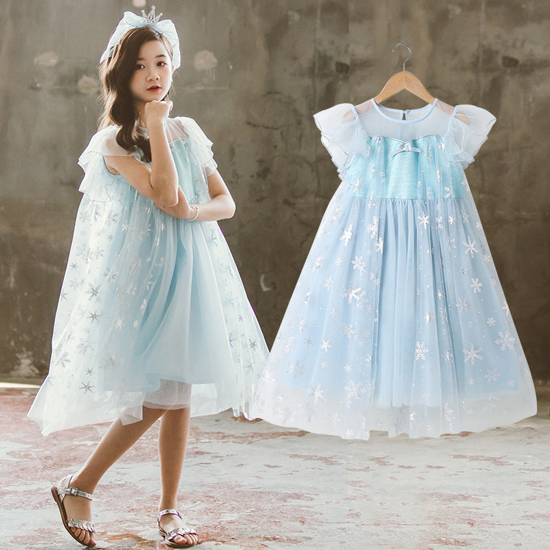 Girls Dress Frozen Princess Dress Children Girl's Summer Dress