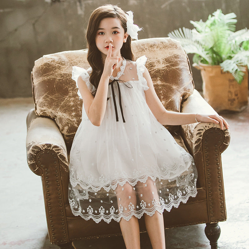 Girls Dress Summer White Princess Dress Girl Children Girl's Summer Dress