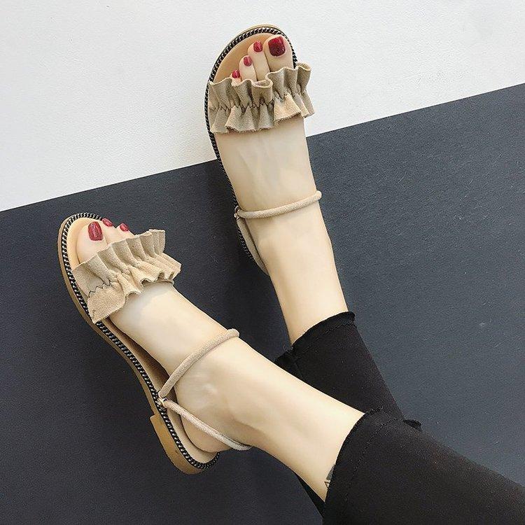Women Open Toe Sandals Flats Slippers Summer Fashion Flat-Heeled Open Toe Sandals