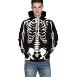 Skeleton Varsity Jacket 3D Digital Printing Loose-Fitting Hoodie