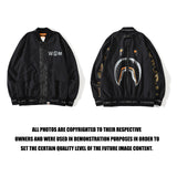 Shark Print Jacket Shark Head Contrast Color Camouflage Flight Jacket Men'S Casual Coat