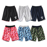 Shark Print Shorts Ape Head Printed Shark Reversible Camouflage Shorts