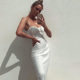 Mini Club Dresses Women's White Suspender Dress