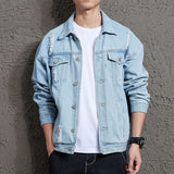 Paisley Denim Jacket Fall Winter Men Denim Coat Jacket Loose