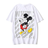 off Ow White Printed Arrow Ugly Duckling Short Sleeve Men's Striped Mickey Little Mouse Tshirt Women Owt t shirt