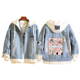 Comic Denim Jacket Jacket Spring and Autumn