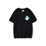 Shark Print T Shirt Back Printing Men And Women Fashion Short Sleeve Top