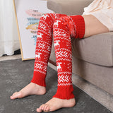 Winter Thick Knit Thigh High Socks Long Stockings Boot Wool Stockings Knitted over the Knee Bunching Socks