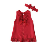 Baby Girl Christening Dress Children's Summer Sleeveless Bow Dress