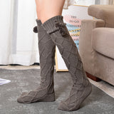 Winter Thick Knit Thigh High Socks Long Stockings Boot Plush Ball Woolen Stockings Knitted Socks