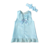 Baby Girl Christening Dress Children's Summer Sleeveless Bow Dress