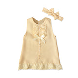 Baby Girl Christening Dress Children's Summer Sleeveless Bow Dress