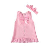 Baby Girl Christening Dress Children's Summer Sleeveless Bow Dress