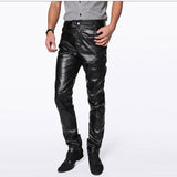 Men's Leather Pants Slim Fit Leather Pants Fashion Pants Boot Pants