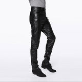 Men's Leather Pants Slim Fit Leather Pants Fashion Pants Boot Pants