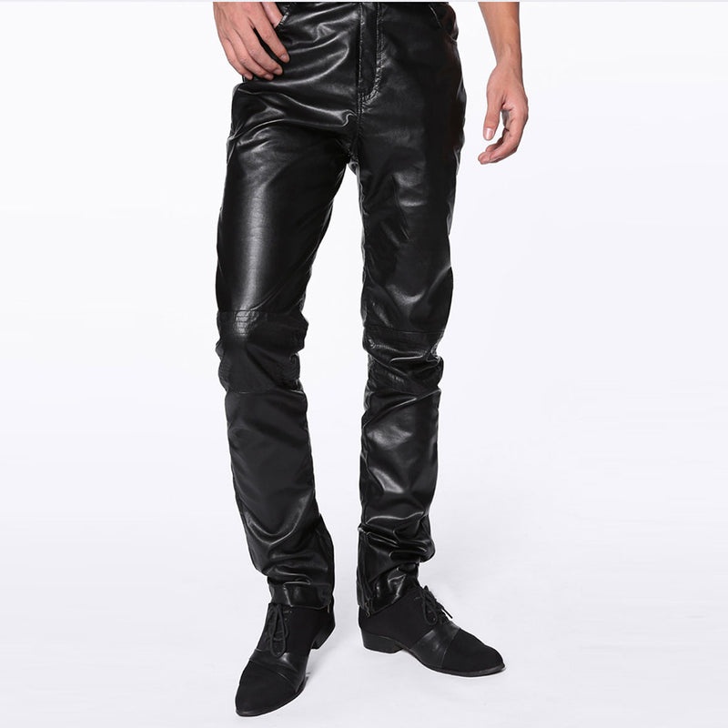 Men's Leather Pants Slim Fit Leather Pants Fashion Pants Boot Pants
