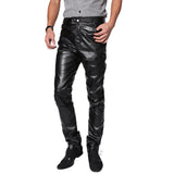 Men's Leather Pants Slim Fit Leather Pants Fashion Pants Boot Pants