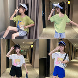 Hollow T-shirt Summer Short Sleeve Children's round Neck Top Girl T Shirts