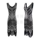 1920S Dress V-neck Tassels Slim-Fit Dress