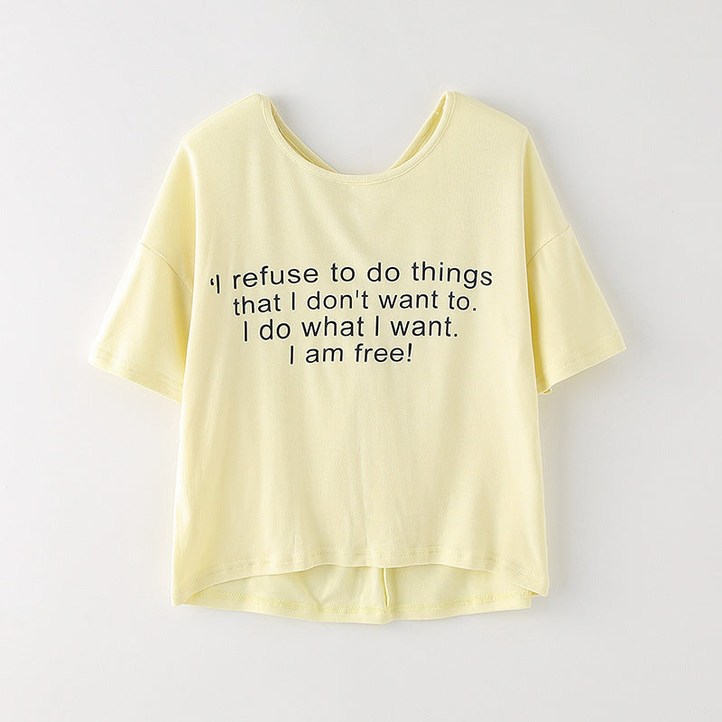 Girls' Summer Loose Solid Color Short-Sleeved T-shirt Children's Girl T Shirts