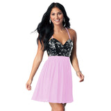 Homecoming Dresses Summer Women's Sequins Dress Suspender Skirt