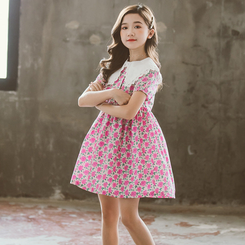 Summer Girls Dress Floral Skirt Princess Dress Children Children Girl's Summer Dress