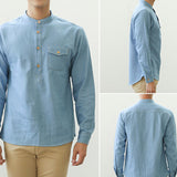 Father Son Matching Dress Shirt Travel Denim Dress Cotton Father and Son Shirt