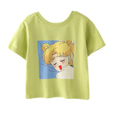 Hollow T-shirt Summer Short Sleeve Children's round Neck Top Girl T Shirts