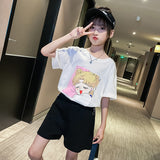 Hollow T-shirt Summer Short Sleeve Children's round Neck Top Girl T Shirts