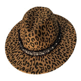 Leopard Fur Hat Leopard Print Stud for Autumn and Winter Fedora Hat