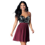 Homecoming Dresses Summer Women's Sequins Dress Suspender Skirt