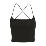 Music Festivals Rave Outfits Girls Tops Summer Women's Sexy Backless Slim Fit Vest