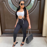 Fashion Colorblock Vest Strap Jumpsuit