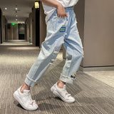 Children Autumn Denim Broken Holes Pants Girls Baggy Pants Children Girl Pants