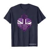 Inspired by Queen's Platinum Jubilee 2022 Elizabeth 70 Years T-shirt round Neck Short Sleeve