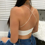 Music Festivals Rave Outfits Girls Tops Summer Women's Sexy Backless Slim Fit Vest